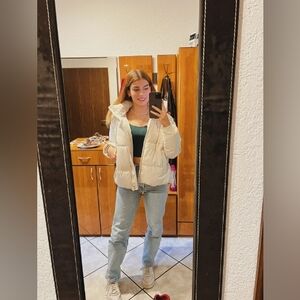 Zara Beige Puffer Jacket